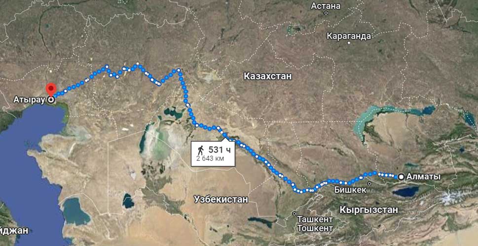 Расстояние от Алматы до Атырау: как пересечь страну за 3 часа или 1,5 дня