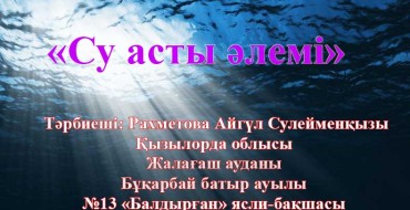 . Су асты әлемі, туралы білімдерін,Балықтар,сегізаяқ,тасбақа